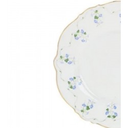 Prato Avulso para Sobremesa 21 cm Royal Romantic em New Bone China com Filete de Ouro